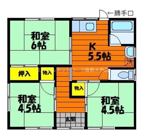 岩田住宅　6号棟の物件間取画像